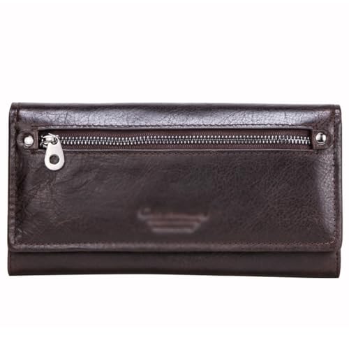 GHQYP Brieftasche Damen Clutch Multifunktionale Lange Kopfschicht Rindsleder Geldbörse Erwachsene Jugend Familie Freunde Clutch