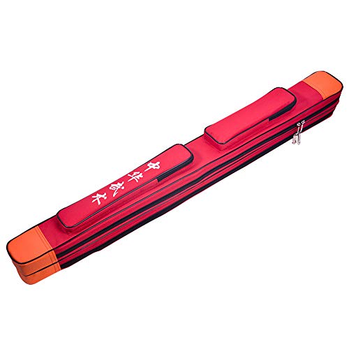 STETH Schwerter Tasche, Schwerterbox, Schwerttasche Doppellagiges Oxford-Gewebe PU-Leder Multifunktions-Schwerttasche auf der Rückseite,Rot (Color : Red)
