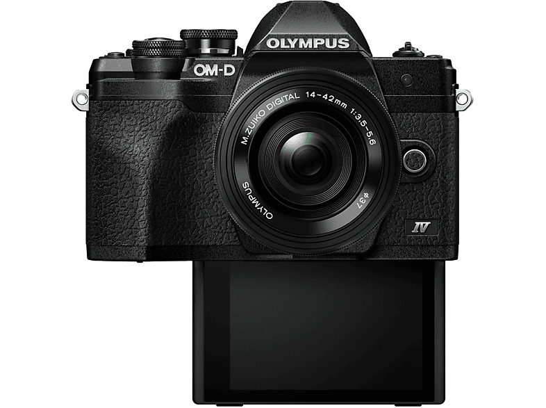 OLYMPUS OM-D E-M10 Mark IV Pancake Kit, 14-42mm F3.5-5.6, kompakte Selfie Systemkamera , 7,6 cm Display Touchscreen, WLAN