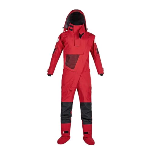 Herren Einteiler Drysuit Angeln Schwimmen Professionelle Watausrüstung Rot M