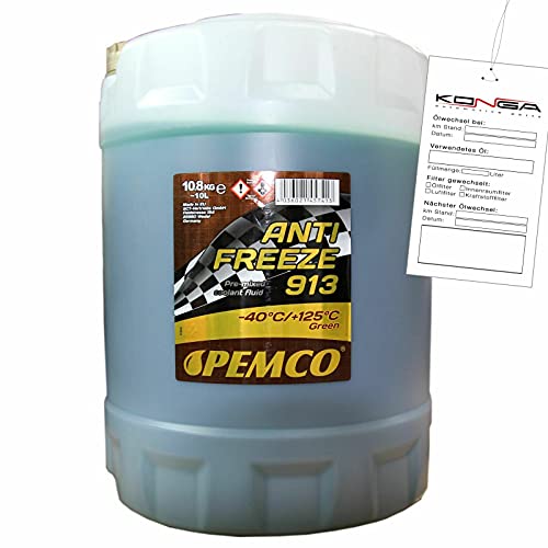 Pemco Kühlerfrostschutz Antifreeze 913 (-40) Hightec Fertigmischung 10l Kanister