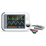 Wellue Checkme Lite Plus Herzmonitor, Tragbarer Bluetooth Herz-Gesundheitstracker, Kabelloses Erkennungsgerät mit SpO2 & EKG Tracking-Funktion, für Zuhause, App für iOS & Android