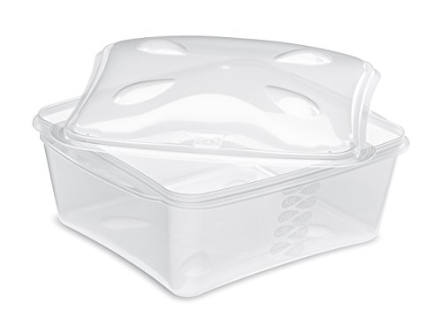 GUILLIN bcs1000 Karton Box Wiederverwendbar transparent Micro ondable zu Deckel unabhängigen mit Ventil, Kunststoff, transparent, 17,5 x 15,9 x 8,5 cm