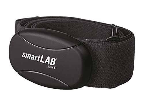 smartLAB hrm 5 Herzfrequenzmessgerät Brustgurt Non-Coded 5,3 kHz | Herzfrequenzmesser geignet für Ihr Heimtrainer | Mit elastischen Gurt aus Textil