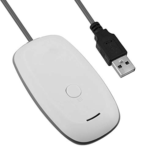 Mcbazel Kabelloser Wireless USB 2.0 Gaming Receiver Empfänger Controller Adapter für Microsoft Xbox 360 auf Windows Desktop PC Laptop – Weiß