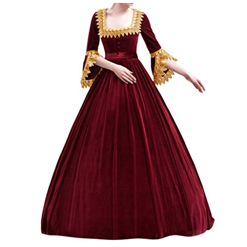 ZQTWJ Damen Mittelalter Gothic Kostüm Elegant Retro Kleider Gewand Viktorianisches Renaissance Prinzessin Barock Rokoko Kleidung SA214