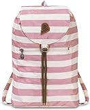 Invicta Tagesrucksack, Backpack für Reise Ausflüge & Freizeit; für Damen & Herren, mit Hüftgurt & faltbar - rosa/weiß, zweifarbiges Muster, 8 LT, Extra leicht, MINISAC VINTAGE HERITAGE