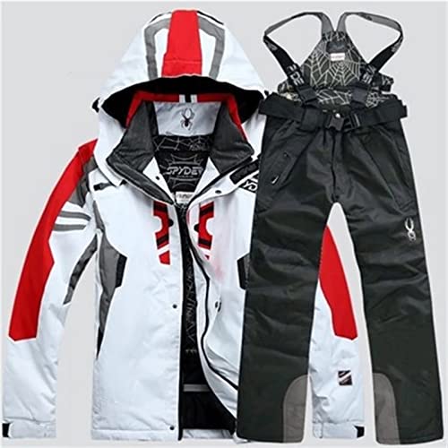 Herren Skibekleidung Anzug Warme Skibekleidung Jacke Und Hose Winddichte Wasserdichte Jacke Ski Snowboardhose Outdoor Warme Kleidung,A,XL