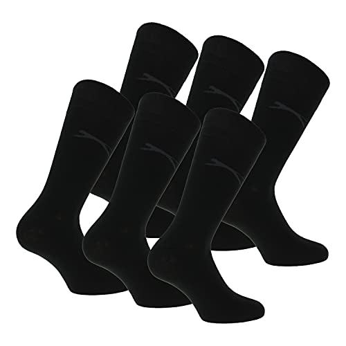 Slazenger 6 Paar bequeme Stretch-Socken für Herren Mittlere Wadenhöhe, Hochwertige weiche Baumwolle, Elastische Faser Lycra (Schwarz, 39-42)