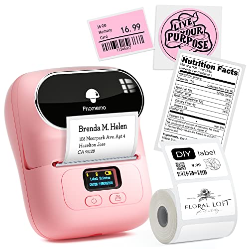Phomemo M110 Bluetooth Tragbarer Etikettendrucker für iOS and Android Smartphone Etikettiergerät Etikettiermaschine Barcodedrucker Beschriftungsgerät für Selbstklebende Etiketten