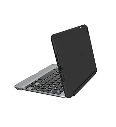 ZAGG Slim Book Ultrathin Case, Hinged with Detachable Bluetooth Keyboard for Apple iPad Mini 4 - Black