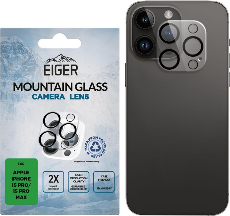 EIGER Mountain Glass Lens - Apple - iPhone 15 Pro/15 Pro Max - Staubresistent - Schlagfest - Kratzresistent - Transparent - 1 Stück(e) (EGSP00911)