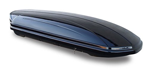 Dachbox VDPMAA580 580Ltr abschließbar schwarz + Dachträger CRV120 kompatibel mit Hyundai H-1 (3-4 Türer) ab 2008