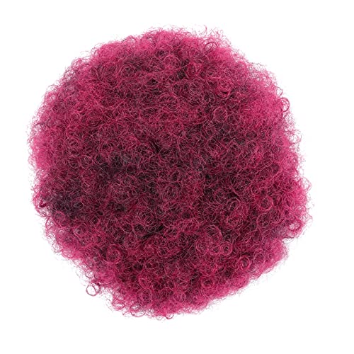 Synthetische Afro-Puffs mit Kordelzug-Haarteilen Pferdeschwanz-Haarknoten Hochsteckfrisur-Haarverlängerungen-Brötchen for Frauen, kurzes lockiges Brötchen (Color : Q9 1TBurg)