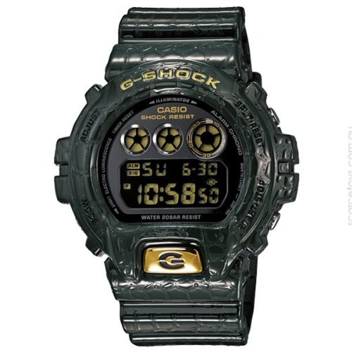 Casio Herren Digital Quarz (Japanisch) Uhr mit Kautschuk Armband DW-6900CR-3ER_Negro