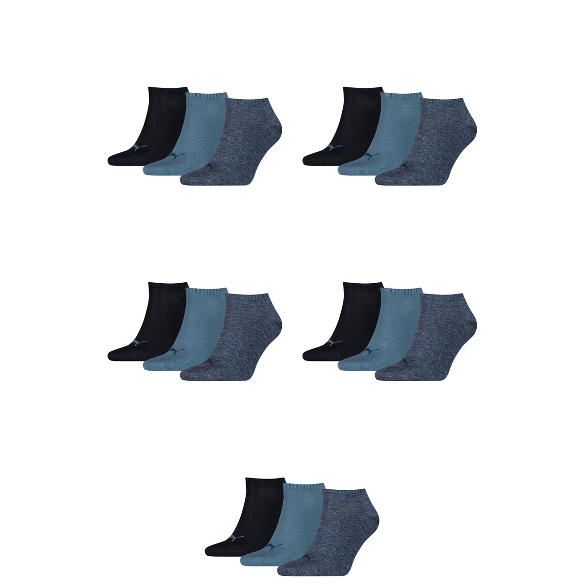15 Paar Puma Sneaker Invisible Socken Gr. 35 - 49 Unisex für Damen Herren Füßlin...