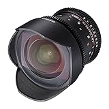 Samyang 14/3,1 Objektiv Video DSLR II Canon EF manueller Fokus Videoobjektiv 0,8 Zahnkranz Gear, Weitwinkelobjektiv schwarz