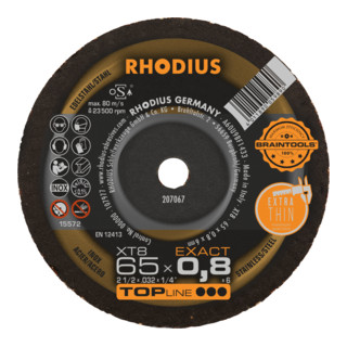RHODIUS TOPline XT8 EXACT MINI Extradünne Trennscheibe 65 x 0,8 x 6,00 mm