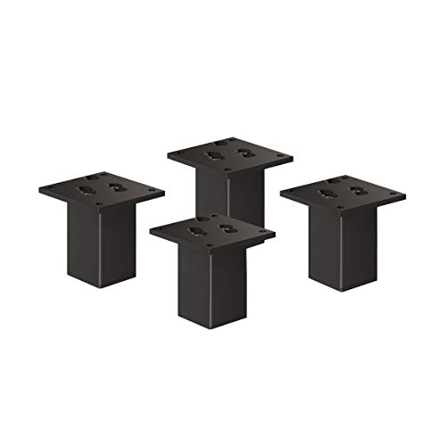 sossai® Exklusiv - Aluminium Möbelfüße | E4MF-N | 4er Set | Höhe: 100mm | Farbe: Schwarz