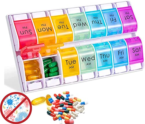 Medikamenten-Unterverpackungsbox, Pillendosen, 7-Tage-Reise-Pillen-Organizer einmal am Tag, wöchentlicher Pillenhalter, arthritisfreundlich, BPA-freier Vitaminbehälter, Medikamentenbehälter, tragbare