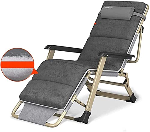 AHHYCXZ Leichter Oversize-Liegestuhl, Zero Gravity, zusammenklappbar, Sonnenliege mit Kopfkissen, Liegestühle, Relaxer aus Stahlrahmen, wohltätig