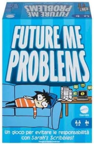 Future Me Problems - Sarah's Scribbles Kartenspiel mit 2 Kartendecks, 2 bis 4 Spieler, perfekt für Familienspiele, Spielzeug für Kinder, 7 Jahre, HPH14