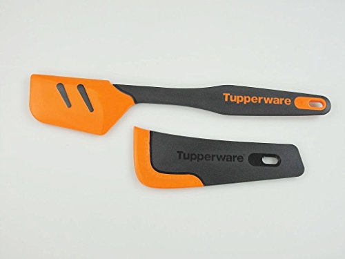 TUPPERWARE Griffbereit Top-Schaber schwarz-orange + Handlanger TOP-Teigspachtel
