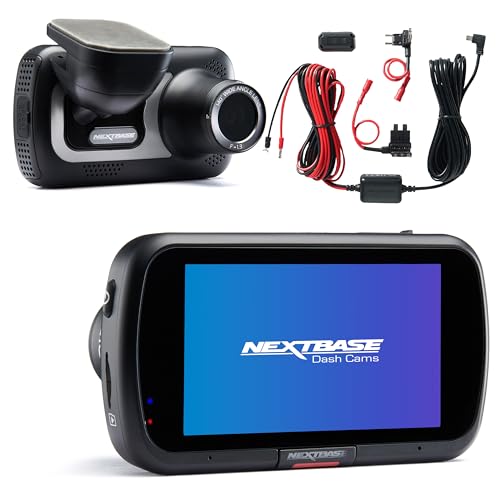 Nextbase® 522GW Dashcam Auto Bundle mit Hardwire Kit/Festeinbau Kabelsatz, Full 1440p / 30 FPS, 1080p / 60 FPS, 3 Zoll HD Touchscreen, 140° Weitwinkel, SOS–Notruffunktion, Alexa, 10Hz GPS
