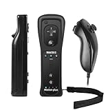 Controller for Nintendo Wii, PowerLead Motion Plus Remote Controller for Wii and Wii U, Built-in Motion Plus Remote and Nunchuck Controller with Silicone Case for Nintendo Wii and Wii U