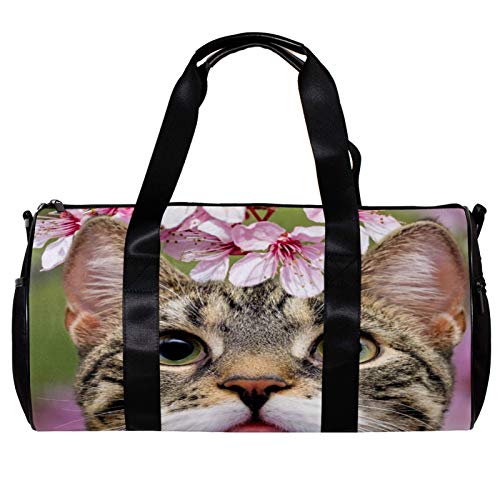 Runde Sporttasche mit abnehmbarem Schultergurt, für Katzen und Haustiere, für Damen und Herren