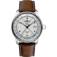 Zeppelin 8666-1 Men's Automatic Watch with Dual Date and Leather Strap