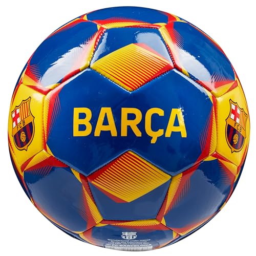 FC Barcelona Fussball Ball, Offiziell Lizenzierter Club Soccer Ball, Fussball Grösse 3, 4 oder 5, Fussball Geschenke für Fans (Blau, Größe 4)