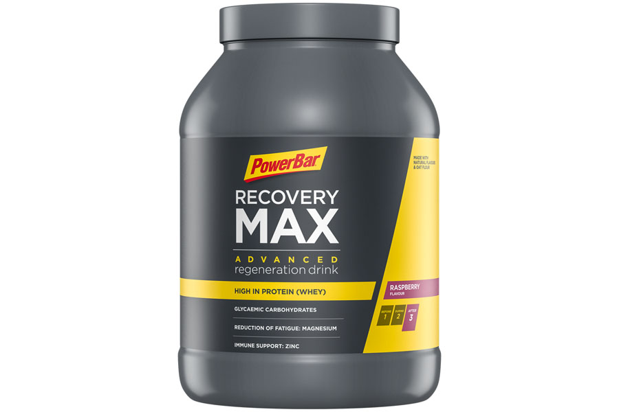 PowerBar RECOVERY MAX Regeneration Drink mit Whey & Kohlenhydrate - mit Hafermehl, Vitamine, Zink und Magnesium - Raspberry Cooler, 1144 grams