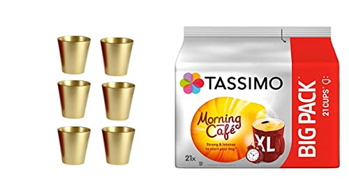 Morning Café XL Genieße den neuen TASSIMO Morning Café in beliebter XL Bechergröße und profitiere vom Big Pack mit 21 Getränken plus + 6 Kaffeebecher