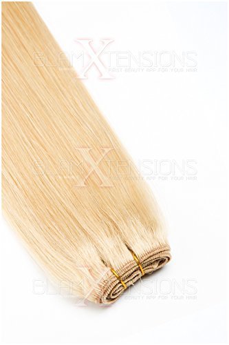 Weft Echthaartresse glatt 100% indisches Echthaar 45cm Haarverlängerung Extensions