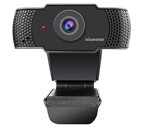 Diamond Multimedia Webcam mit Mikrofon, USB Full HD 1080P Webcam für Desktop & Laptop, Live-Streaming HD Video & Audio, Weitwinkel, Plug & Play, Schwarz