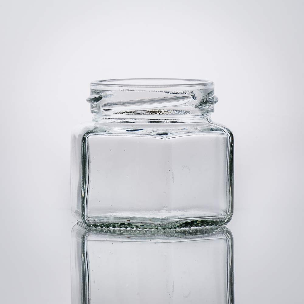 Flaschenbauer- 28x Sechskantgläser 106ml inkl. eines silbernen Twist-Off Verschluss als Einmachglas, zur Aufbewahrung von Gewürzen oder als kleines Honigglas