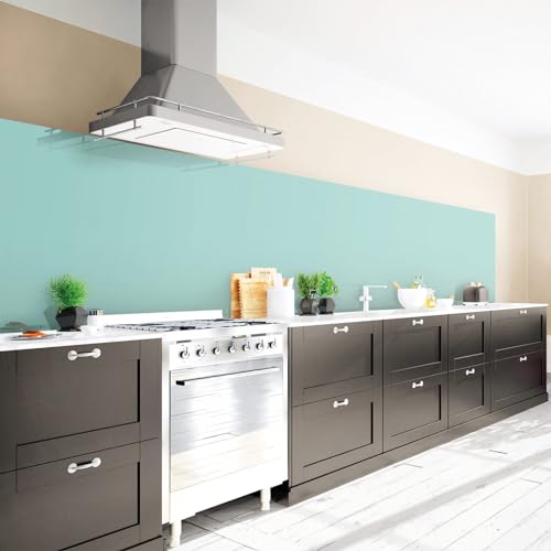 Arcondo Küchenrückwand Spritzschutz Selbstklebend Farbe Blau Grün Folie Premium Matt 300 x 80 cm