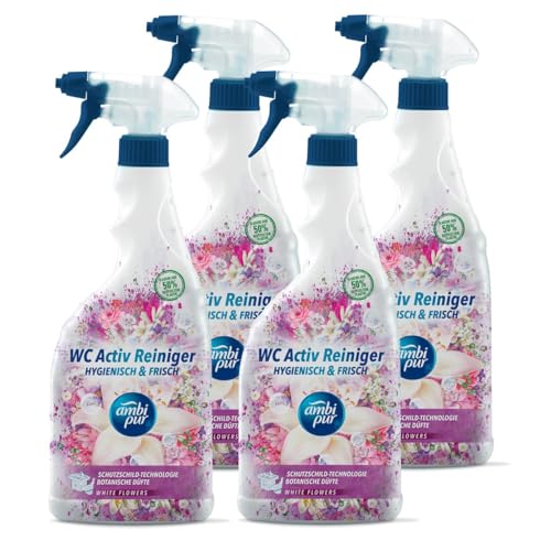 Ambi Pur WC Aktiv Reiniger Spray White Flowers 750ml (4er Pack)