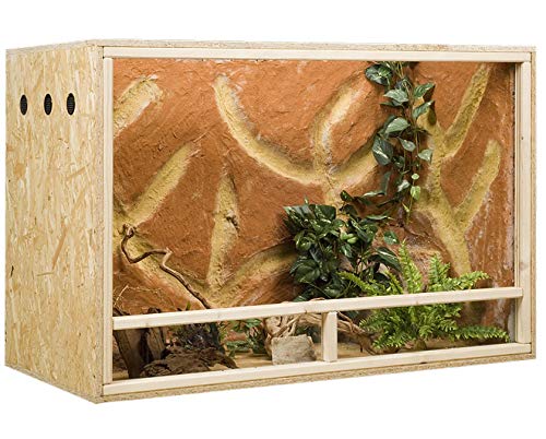 OSB Terrarium, Holzterrarium 120x60x80 cm mit Seitenbelüftung, Zierleistenset:ohne Zierleistenset, Sicherheitspaket:ohne Sicherheitspaket