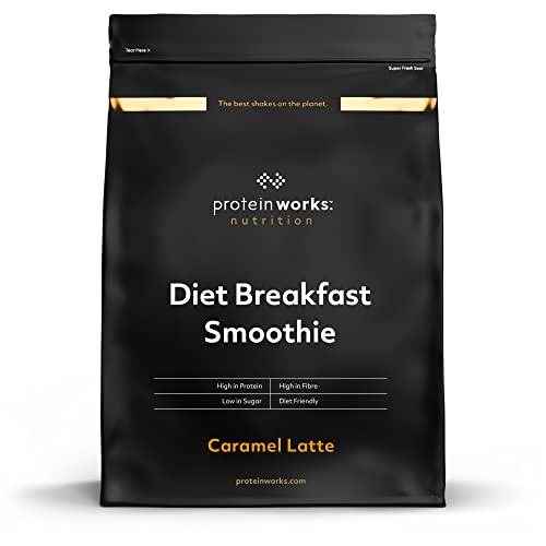 Diet-Breakfast-Smoothie | Karamell Latte | Frühstück für unterwegs | Proteinreich & zuckerarm | Protein Works | 2kg