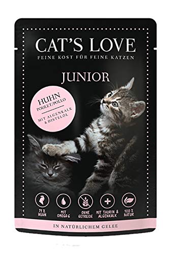 Cat´s Love Junior Katzenfutter Nassfutter Huhn Pur für (Huhn, 24 x 85g)