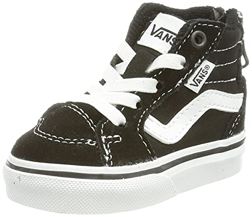 Vans Filmore Hi Zip Sneaker, (Suede/Canvas) Black/White, 22 EU