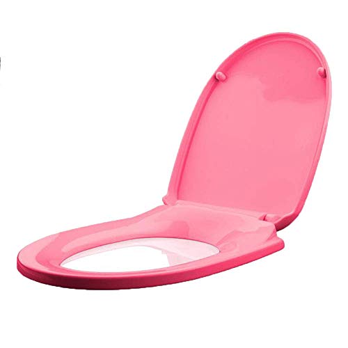 WC-Sitz Mehrfarbiger WC-Sitz mit antibakterieller PP-Platte Slow Down Mute Ultra Resistant Top Mounted V/UShape WC-Deckel für Erwachsene,Pink-42.1-43.8 * 34.5CM