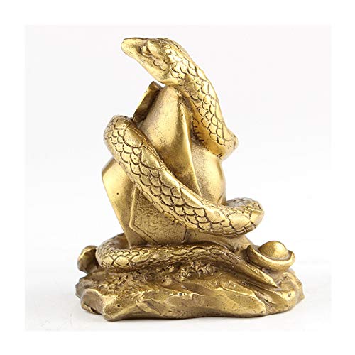 Kunstdekoration Kupfer Feng Shui Statue Snake Home Office Tisch Top Auto Dekor Chinesischer Tierkreis zwölf Tiere Figur Sammlerstück desktop dekorationen