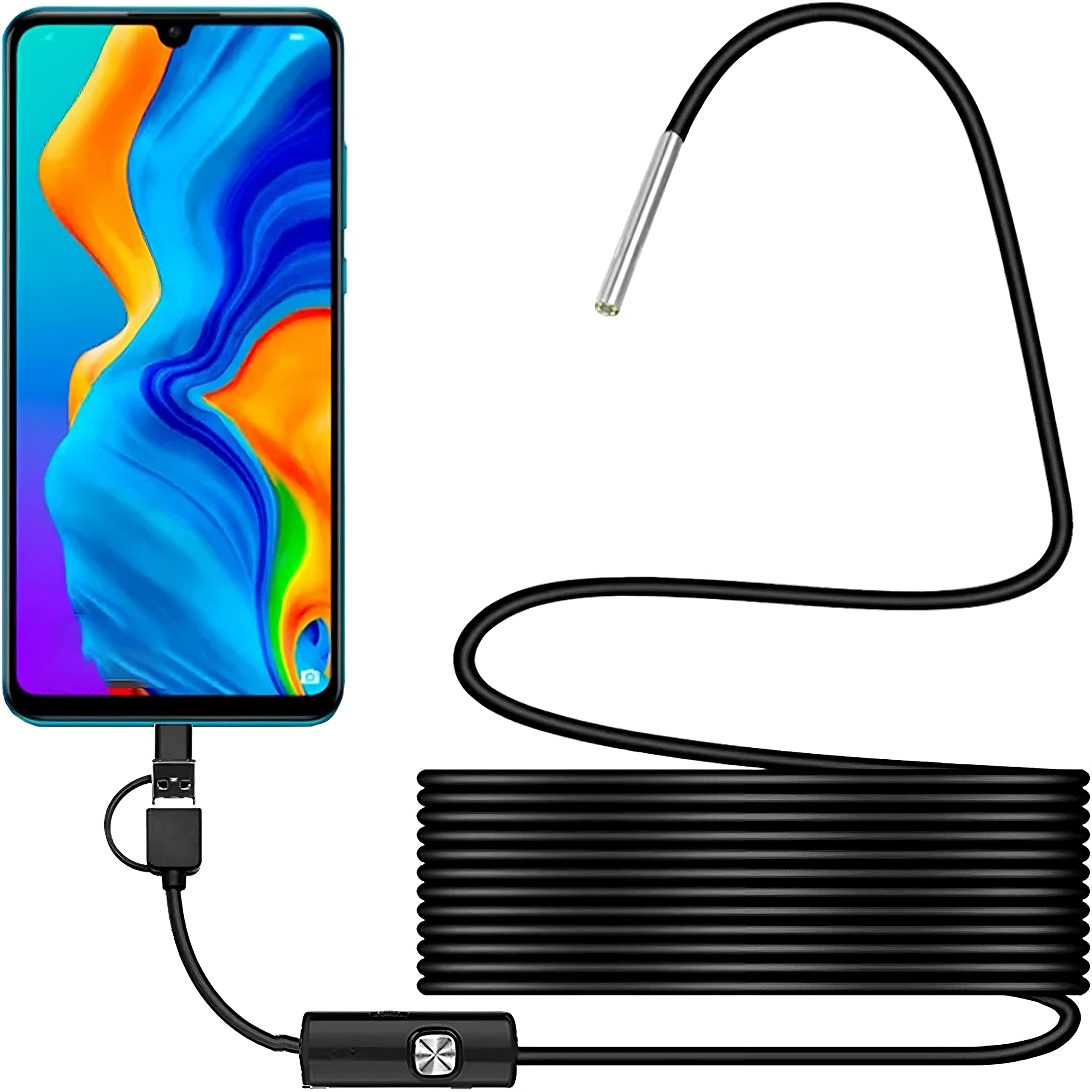 Retoo Endoskop USB-C HD für Android, 3.9 mm Endoskopkamera mit LED wasserdichte, Megapixel Inspektionskamera, Schlangenkabel für Smartphone, Kabelschlangenkamera, Handy Endoskop, Boreskope Kamera