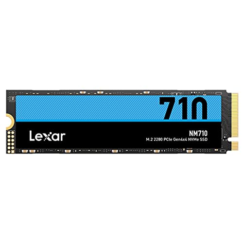 Lexar NM710 1 TB SSD, M.2 2280 PCIe Gen4x4 NVMe Interne SSD, Bis zu 5000 MB/s Lesen, 4500 MB/s Schreiben, Internes Solid-State-Laufwerk für PC, Laptop und Gamer (LNM710X001T-RNNNG)