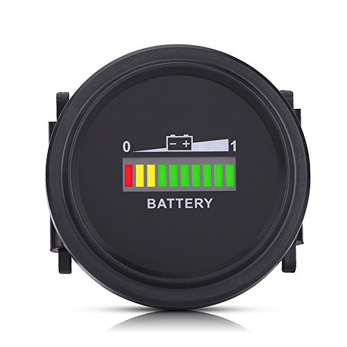 Ejoyous LED Digital Batterieanzeige mit Betriebsstundenzähler für 12 V / 24 V / 36 V / 48 V / 72 V Golfwagen Batterieanzeige mit LCD Stundenzähler