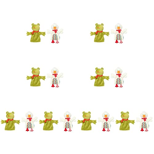 Handpuppe Kleinkindspielzeug Kleinkindspielzeug Stofftier Spielzeug for Babys Spielzeug Kinderspielzeug Säuglingsspielzeug Spielzeug for Kinder Babypuppe ( Color : Green White*8pcs , Size : 25*24Cm*8P