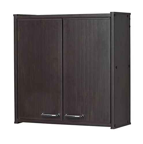 Negrari PVC-Hängeschrank F760PWAM aus PVC-Harz, im Lieferumfang enthalten, Innen- / Außenbereich, 59 x 21 x 59 cm, Wenge